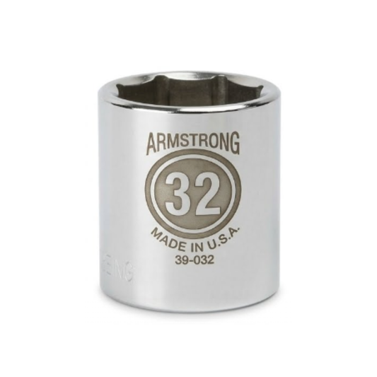 DADO CORTO MM 1/2"" DE 32MM 6 PTAS 39-032ARMSTRONG A39-032 ARMSTRONG