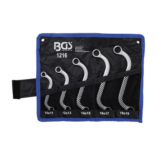 JUEGO 5 PIEZAS DE LLAVES COMBINADAS TIPO S 10X11 - 18X19 MM B1216 BGS