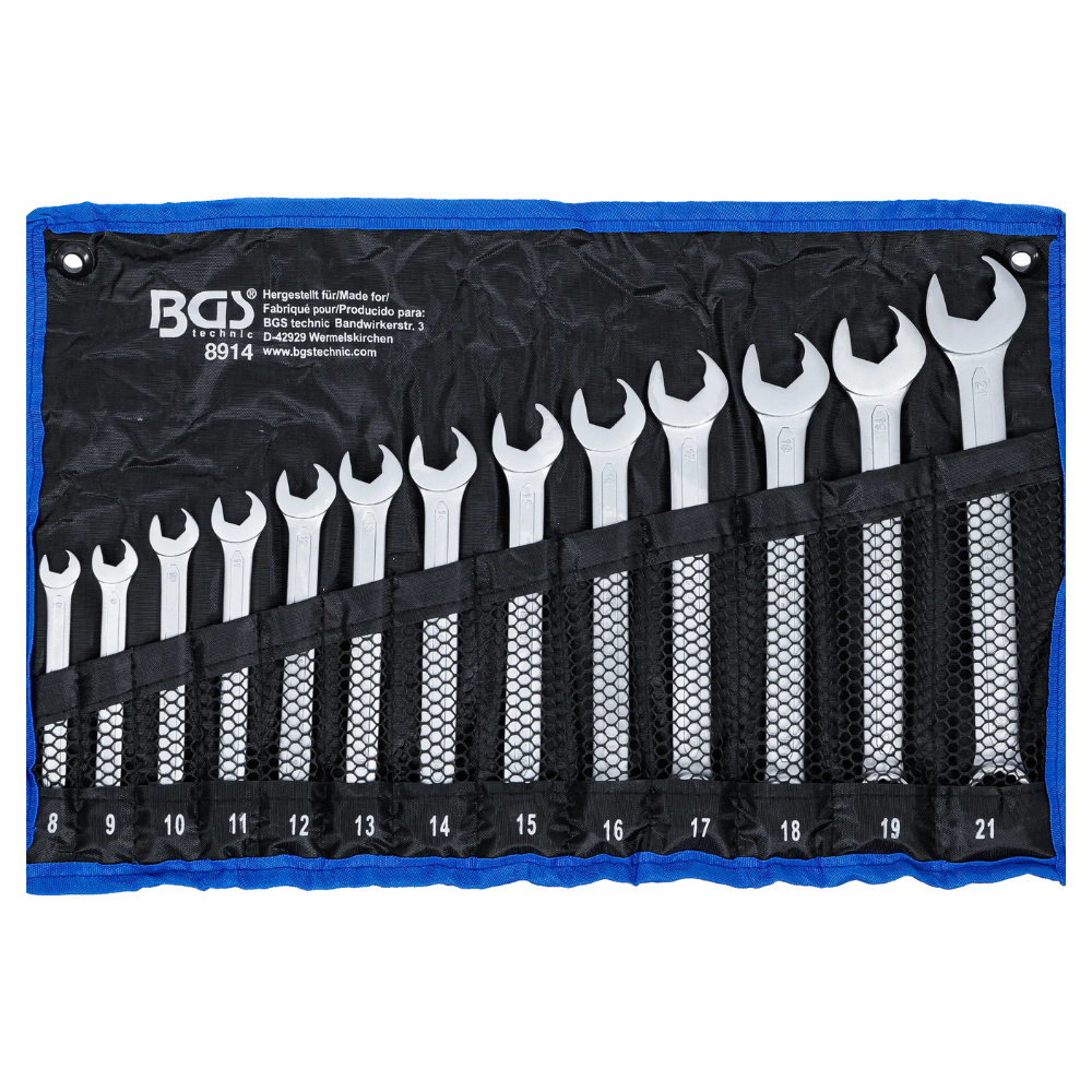 JUEGO 25 PIEZAS DE LLAVES COMBINADAS C/ FUNCION DE MATRACA 8-21 MM / 13 PIEZAS B8914 BGS