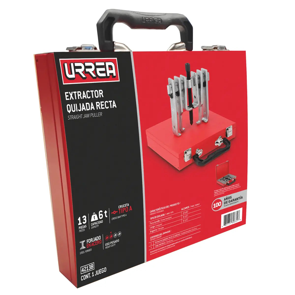 EXTRACTOR QUIJADA RECTA TIPO A 6 TON, 13 PIEZAS EN CAJA METÁLICA U4213B URREA
