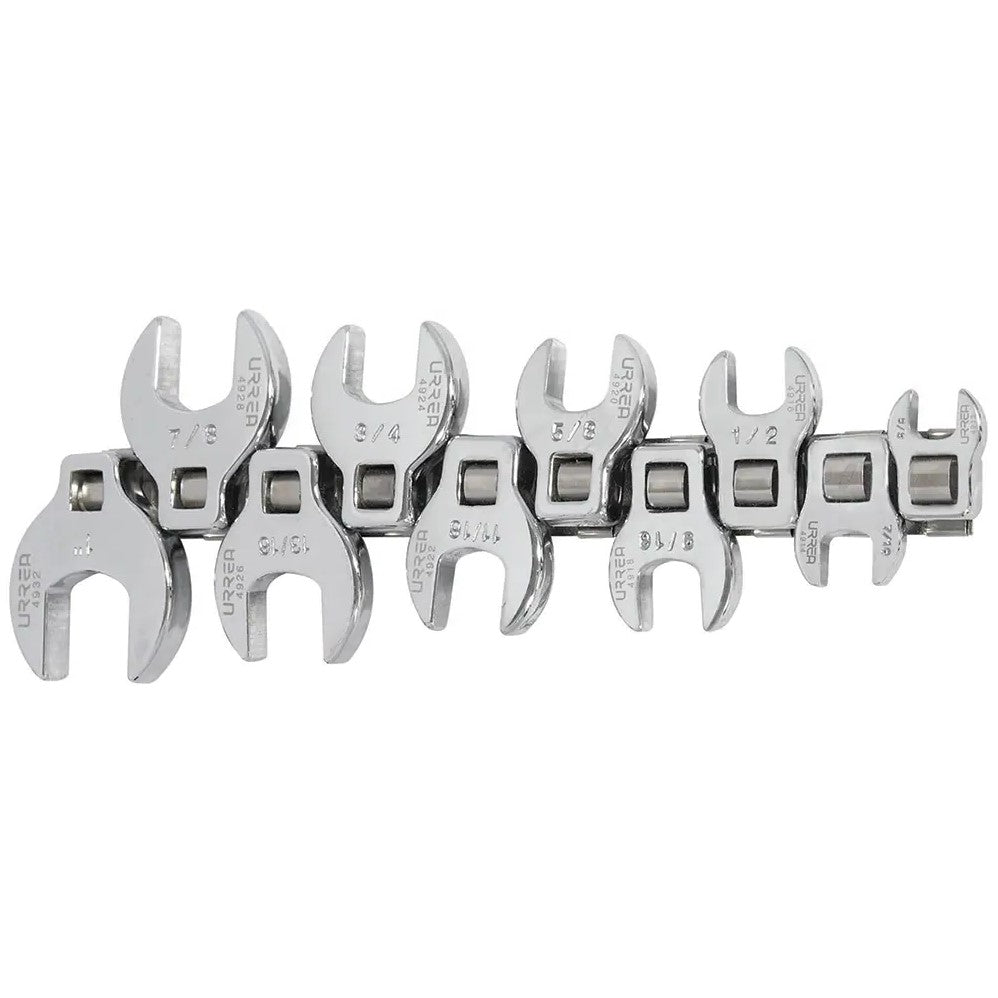 JUEGO DE LLAVES PATA DE CUERVO CUADRO DE 3/8", EN PULGADAS, 10 PIEZAS U4900-10 URREA