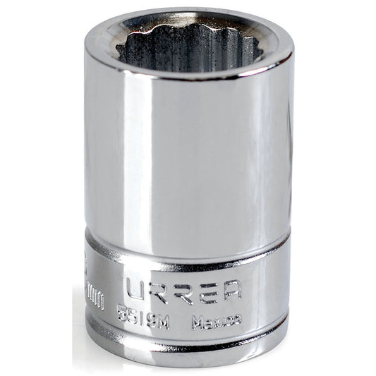 Dado métrico de 19 mm, 12 puntas y cuadro de 3/4 pulgada URREA U5519M