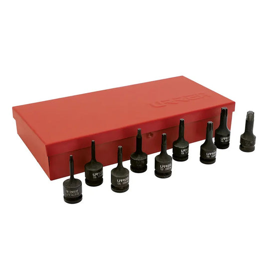 JUEGO DE DADOS DE IMPACTO CON PUNTA TORX CUADRO DE 3/8", 9 PIEZAS U72900W URREA