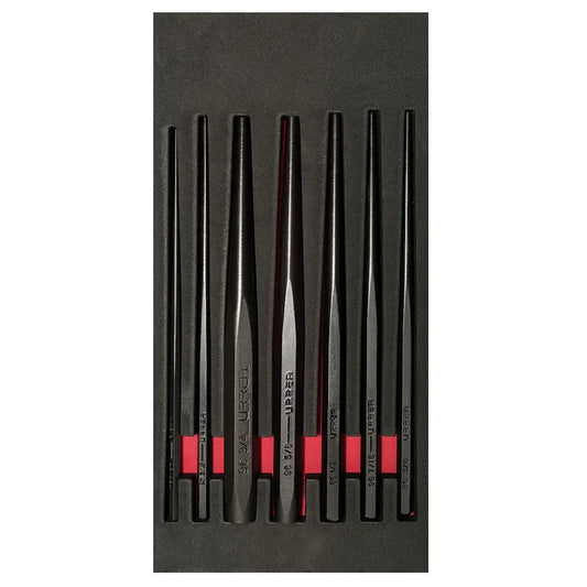 JUEGO DE PUNZONES GUÍA BOTADOR LARGO, 7 PIEZAS UCH124 URREA