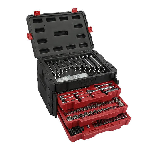 JUEGO COMBINADO DE HERRAMIENTA PARA MECÁNICO CON CAJA PLÁSTICA DE 3 GAVETAS, 450 PIEZAS UJCB01 URREA