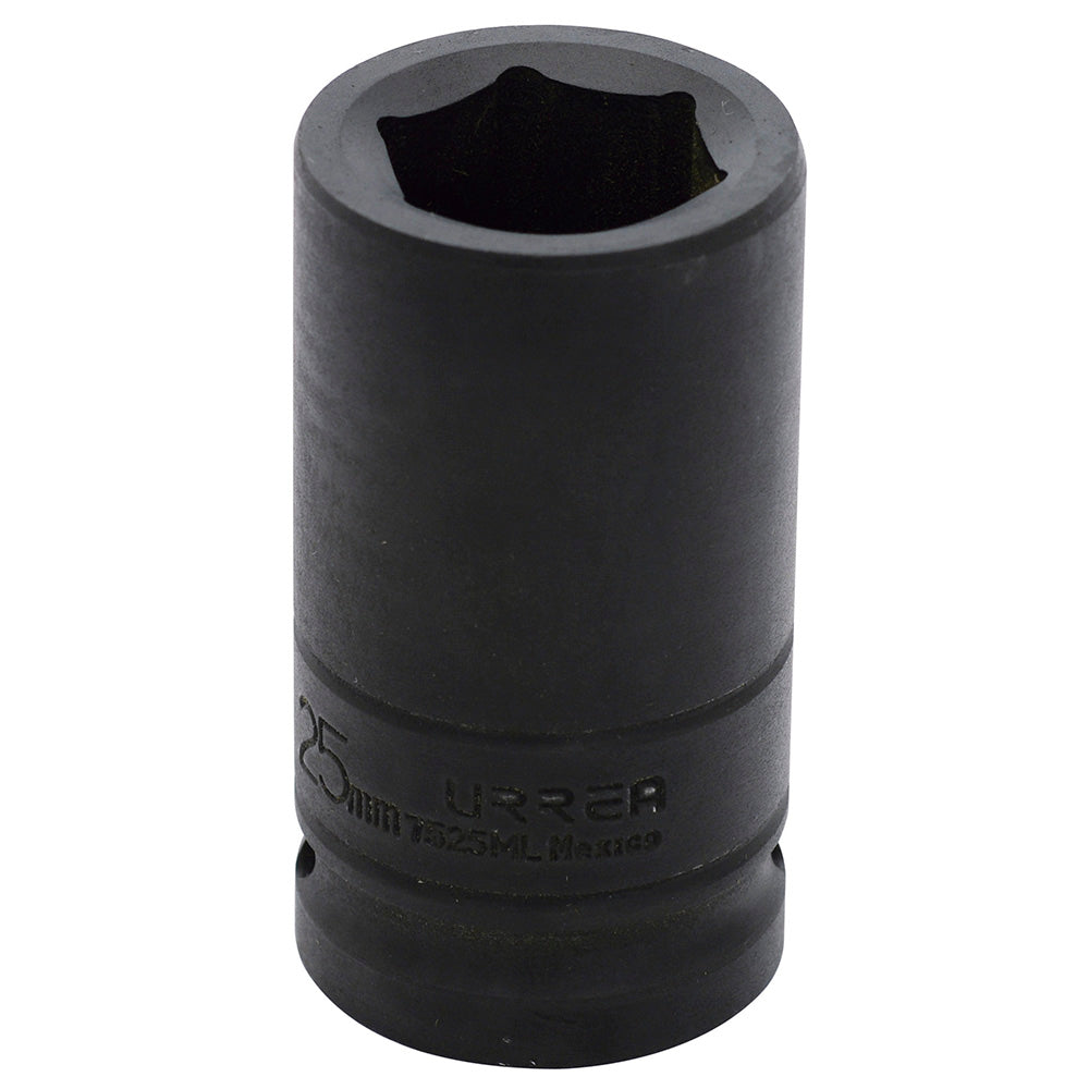 DADO DE IMPACTO LARGO CUADRO DE 3/4", 6 PUNTAS, MÉTRICO, 25 MM U7525ML URREA