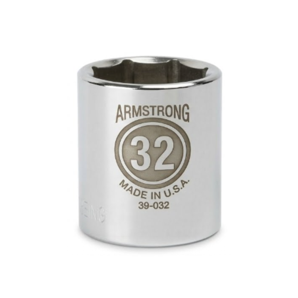 DADO CORTO MM 1/2"" DE 32MM 6 PTAS 39-032ARMSTRONG A39-032 ARMSTRONG