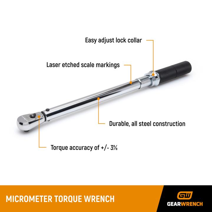 TORQUÍMETRO MICROMÉTRICO 3/8"" 30-250 IN/ A85061M GEARWRENCH
