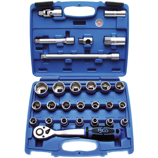 JUEGO 27 PIEZAS DE DADOS 1/2" EN STANDARD B2216 BGS