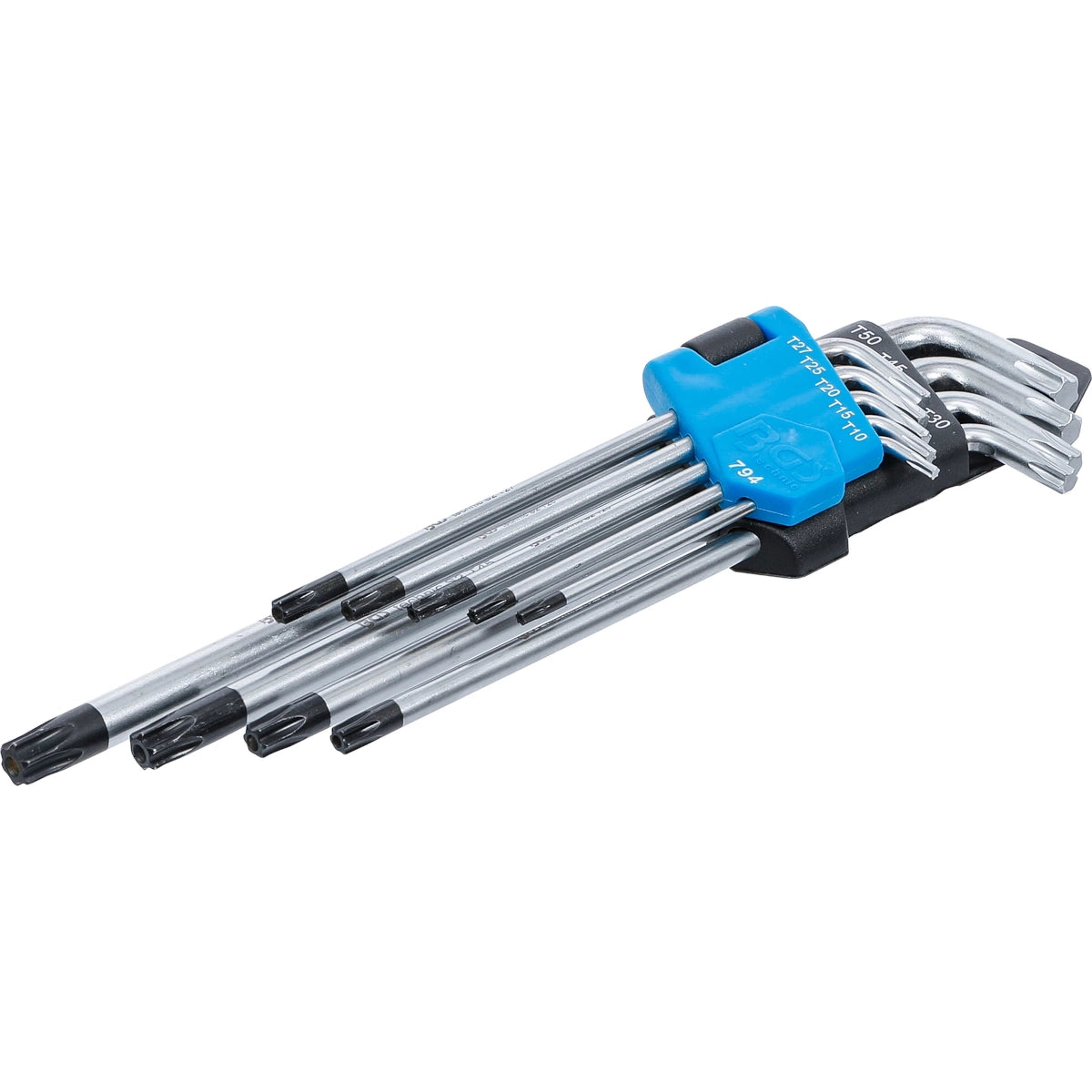 JUEGO 9 PIEZAS DEL LAVES TORX (T-STAR (TORX)), INVIOLABLES EN BRAZO LARGO T10-50 B794 BGS