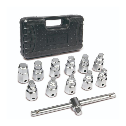 KIT JUEGO DE DADOS Y LLAVES 3/8" PARA TAPÓN DE CARTER MSDHDA-12 MIKELS