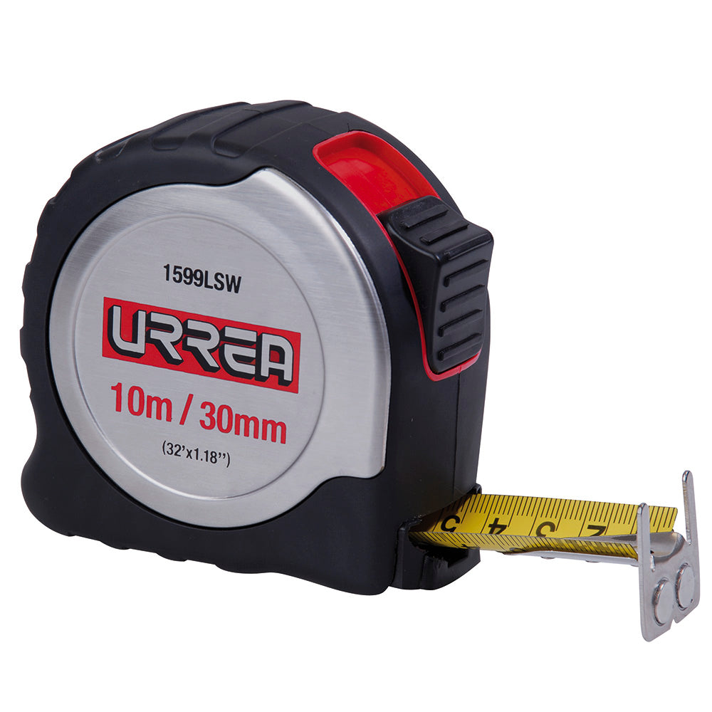 FLEXÓMETRO CON CARCASA DE ACERO INOXIDABLE 10 M X 30 MM U1599LSW URREA