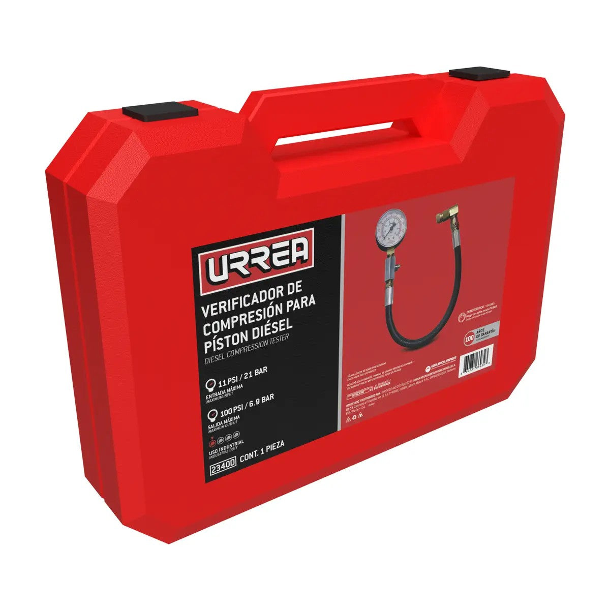 VERIFICADOR COMPRESIÓN A DIÉSEL 0-1000 PSI U2340D URREA