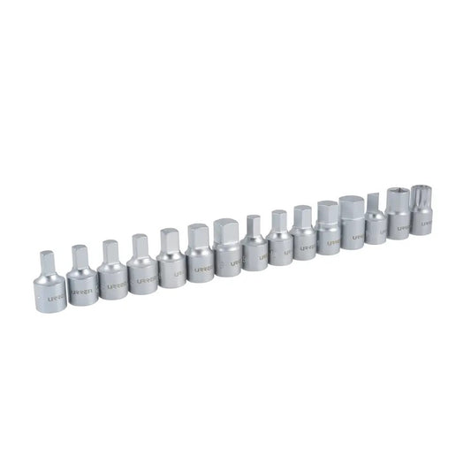 JUEGO DE DADOS CUADRO DE 3/8" PARA DRENADO DE ACEITE, 14 PIEZAS U2393 URREA