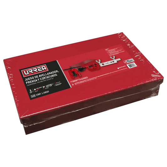 JUEGO DE AVELLANADOR, CORTATUBOS Y PRENSA AJUSTABLE DE 3/16" A 5/8", 3 PIEZAS U349 URREA