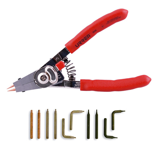 PINZA PARA ANILLOS DE RETENCIÓN CON PUNTAS INTERCAMBIABLES, 11 PIEZAS U382 URREA