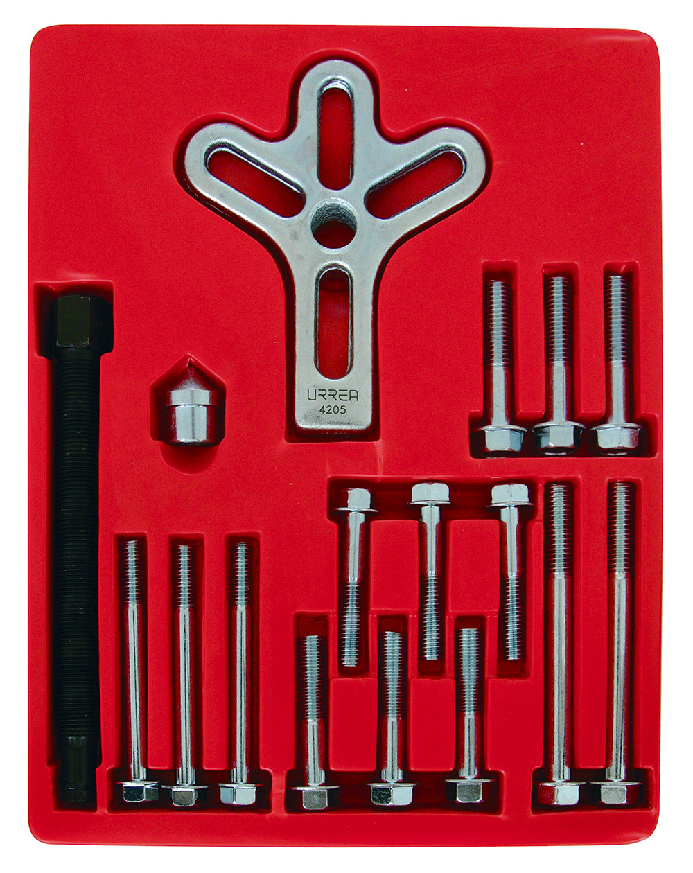 JUEGO DE EXTRACTOR AUTOMOTRIZ DE VOLANTE TIPO C, 17 PIEZAS U4205 URREA