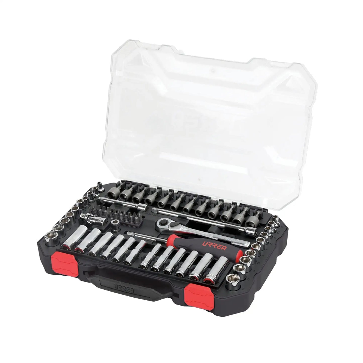 JUEGO DE DADOS Y ACCESORIOS CUADRO DE 1/4" COMBINADO, 70 PIEZAS U4701CD URREA