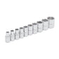 JUEGO DE DADOS CUADRO DE 1/4", 6 PUNTAS, EN PULGADAS, EN RIEL, 10 PIEZAS U47106 URREA