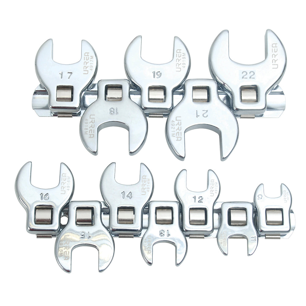 JUEGO DE LLAVES PATA DE CUERVO CUADRO DE 3/8" MÉTRICAS, 12 PIEZAS U4900-12M URREA