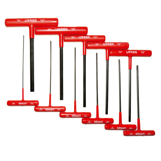 JUEGO DE LLAVES HEXAGONALES CORTAS TIPO "T" ERGONÓMICAS, EN PULGADAS, 11 PIEZAS U4967GP URREA