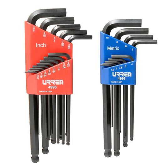 JUEGO DE LLAVES HEXAGONALES TIPO "L", COMBINADAS, PUNTA DE BOLA, 22 PIEZAS U49822 URREA