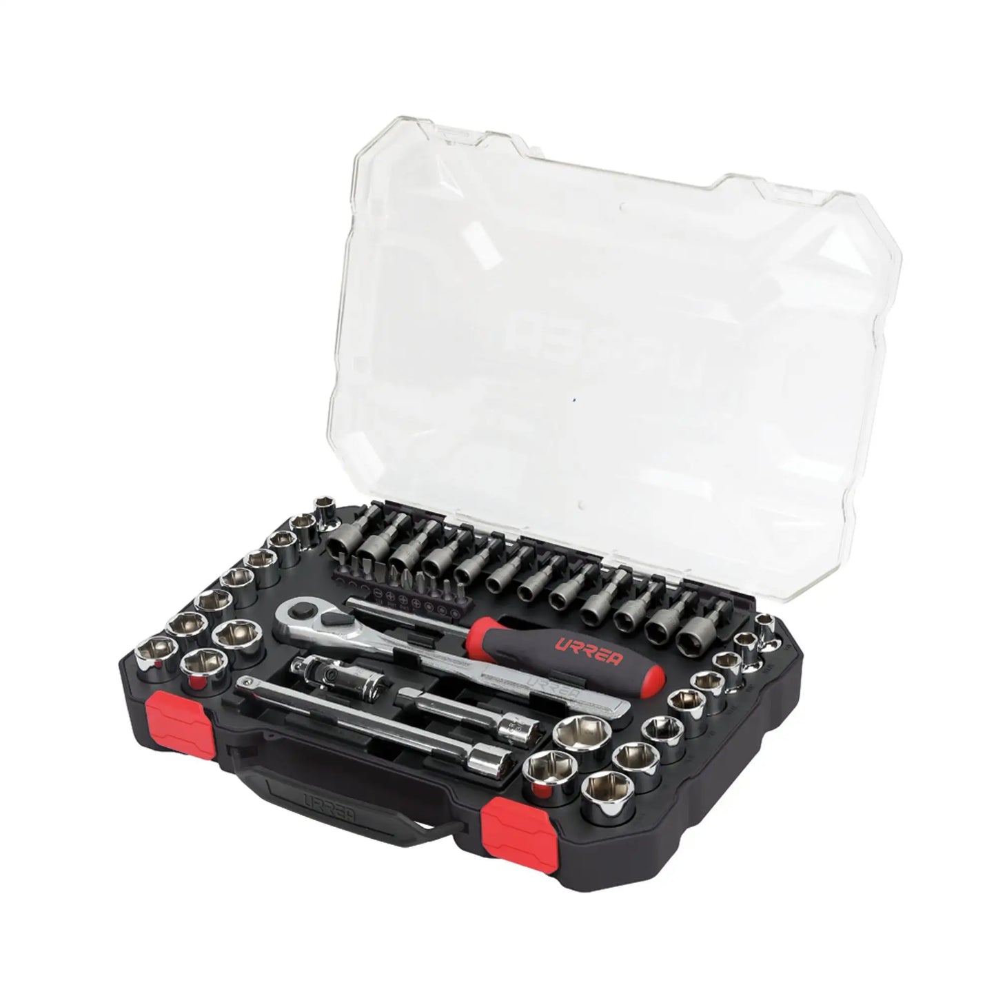 JUEGO DE DADOS Y ACCESORIOS CUADRO DE 3/8" COMBINADO, 47 PIEZAS U5201CD URREA