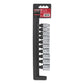 JUEGO DE DADOS CUADRO DE 3/8", 12 PUNTAS, EN PULGADAS EN RIEL, 10 PIEZAS U52118 URREA
