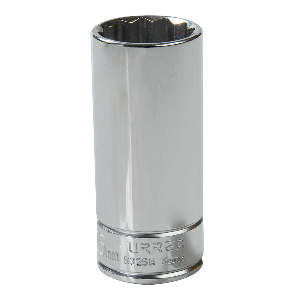 DADO LARGO CUADRO DE 1/2", 12 PUNTAS, MÉTRICO, 25 MM U5325M URREA