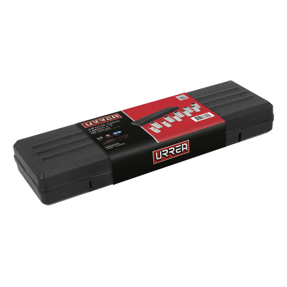 JUEGO DE DADOS LARGOS CUADRO DE 1/2", 12 PUNTAS, MÉTRICOS, 10 PIEZAS U5400PHM URREA