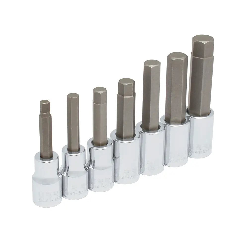 JUEGO DE DADOS CON PUNTA HEXAGONAL CUADRO DE 1/2" 6 PUNTAS, EN PULGADAS, 7 PIEZAS U54417 URREA