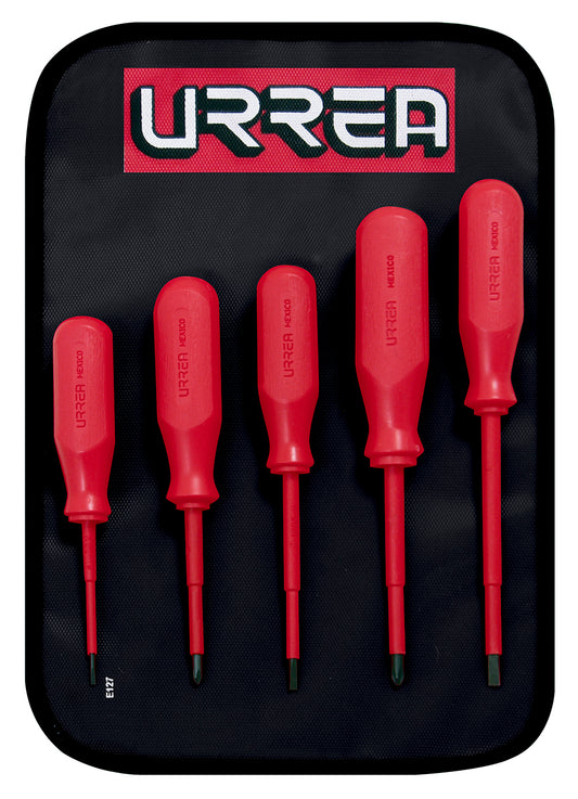 JUEGO DE DESTORNILLADORES ROJOS 1000 V, COMBINADOS, 5 PIEZAS U9700C URREA