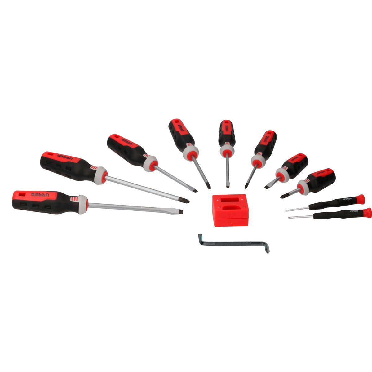 JUEGO DE DESTORNILLADORES CON MANGO TRIMATERIAL Y ACCESORIOS, 12 PIEZAS UJDT12 URREA